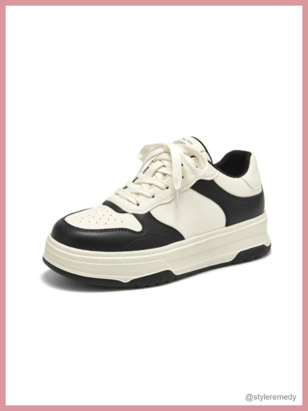 Women's Leather Platform Sneakers Breathable Casual Tennis Shoes